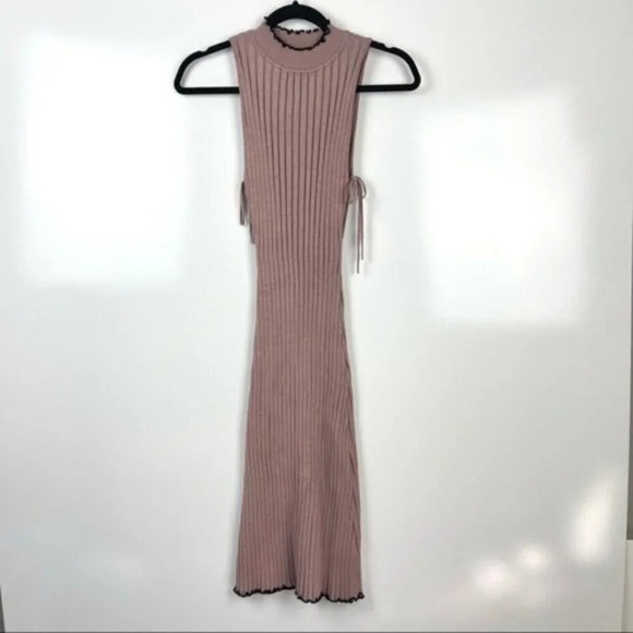 NEW Revolve NBD Ribbed Knit Sleeveless High Neck Hope Midi Dress Size Small - Picture 3 of 10